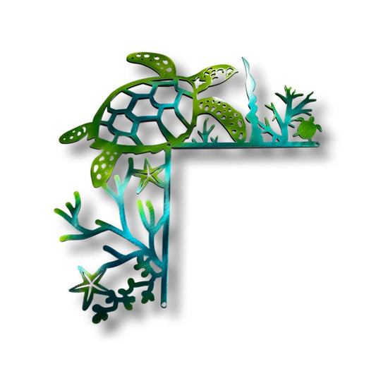 Sea Turtle Metal Door Frame Decor – Coastal & Nautical Accent
