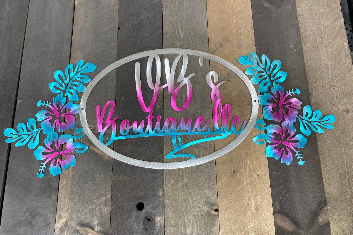 Personalized Hibiscus Metal Wall Art – Coastal & Beach House Decor - RMMDecor
