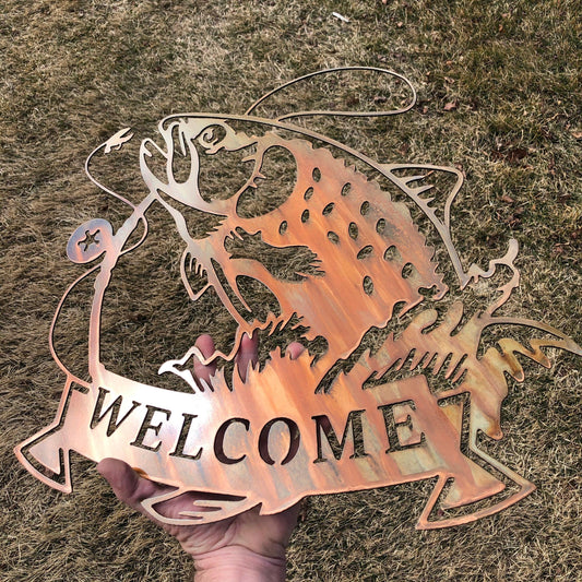 Fishing Welcome Sign - Cabin Decor - RMMDecor