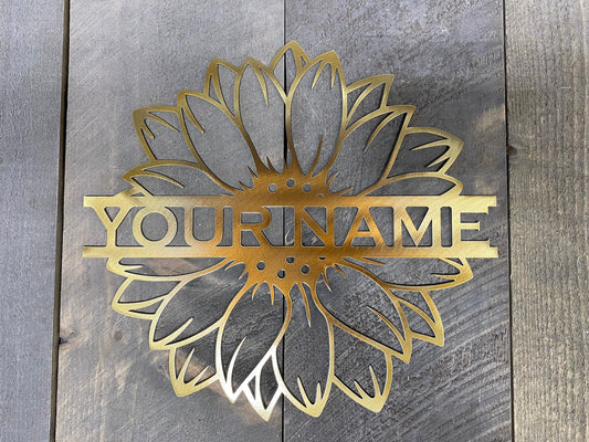 Personalized Sunflower Metal Wall Art – Custom Name Garden & Home Decor - RMMDecor