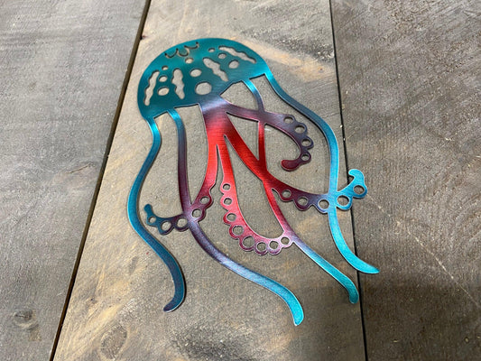 Coastal Jellyfish Metal Wall Art – Beach & Ocean-Themed Decor - RMMDecor
