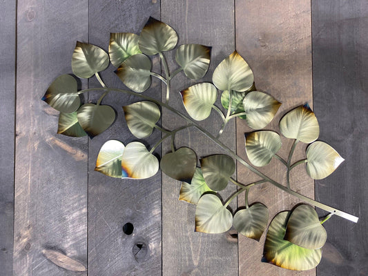 Aspen Branch Leaf Metal Wall Art – Rustic Autumn Decor for Home & Cabin - RMMDecor
