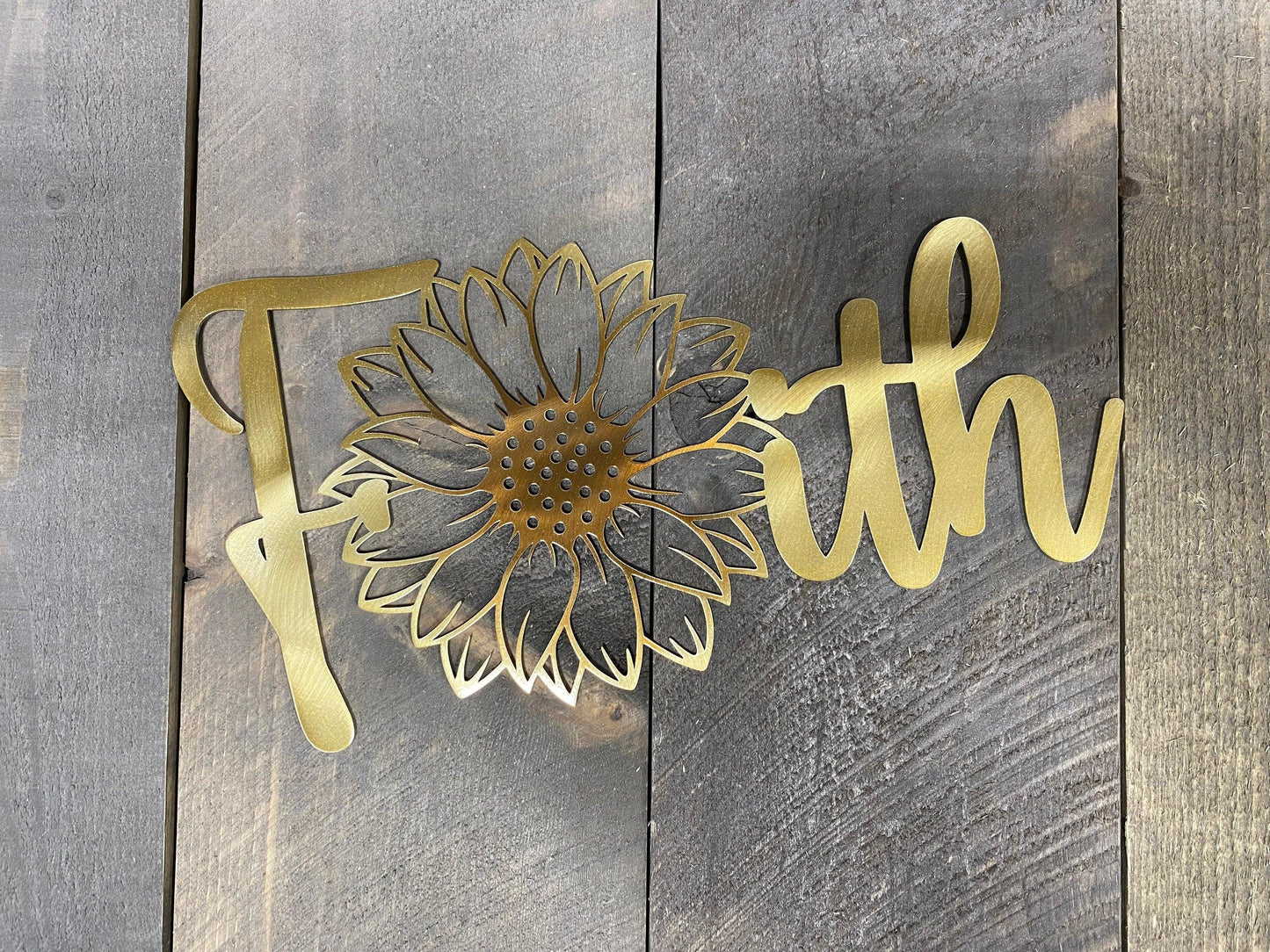 Faith Hope Love Sunflower Metal Wall Art Set – Inspirational Home & Garden Decor - RMMDecor