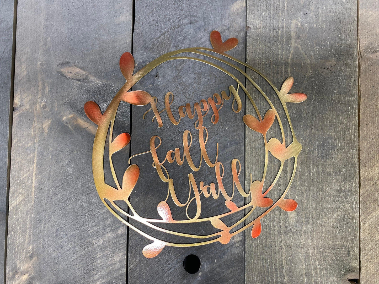 Happy Fall Y’all Metal Wall Art – Rustic Autumn Decor - RMMDecor