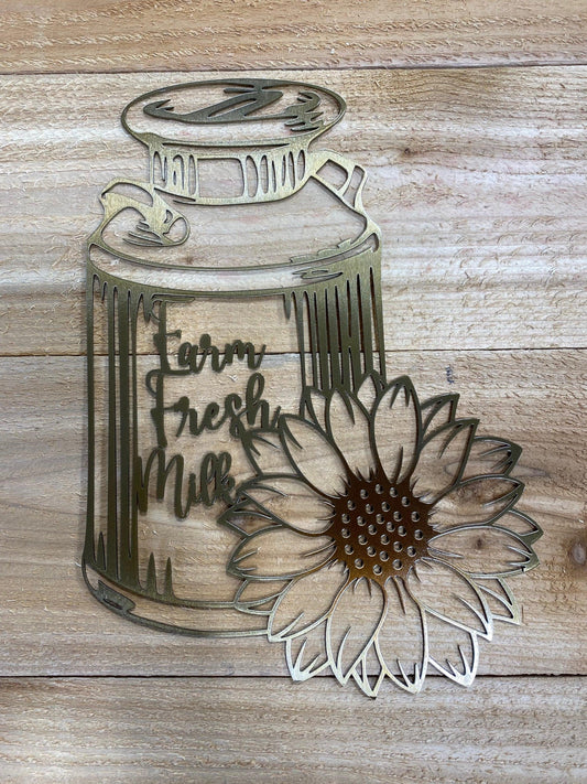 Sunflower Milk Can Metal Wall Art – Rustic Farmhouse Decor - RMMDecor