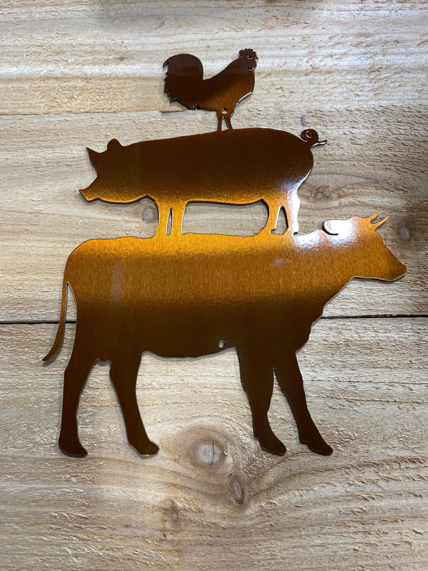 Farmhouse Animal Metal Wall Art – Rustic Chicken, Pig & Cow Decor - RMMDecor