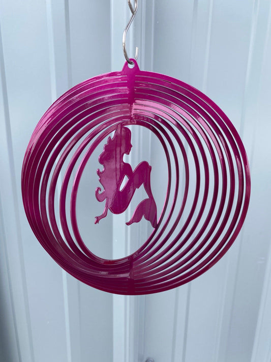 Mermaid Wind Spinner – Coastal Metal Art for Beach & Pool House Decor - RMMDecor