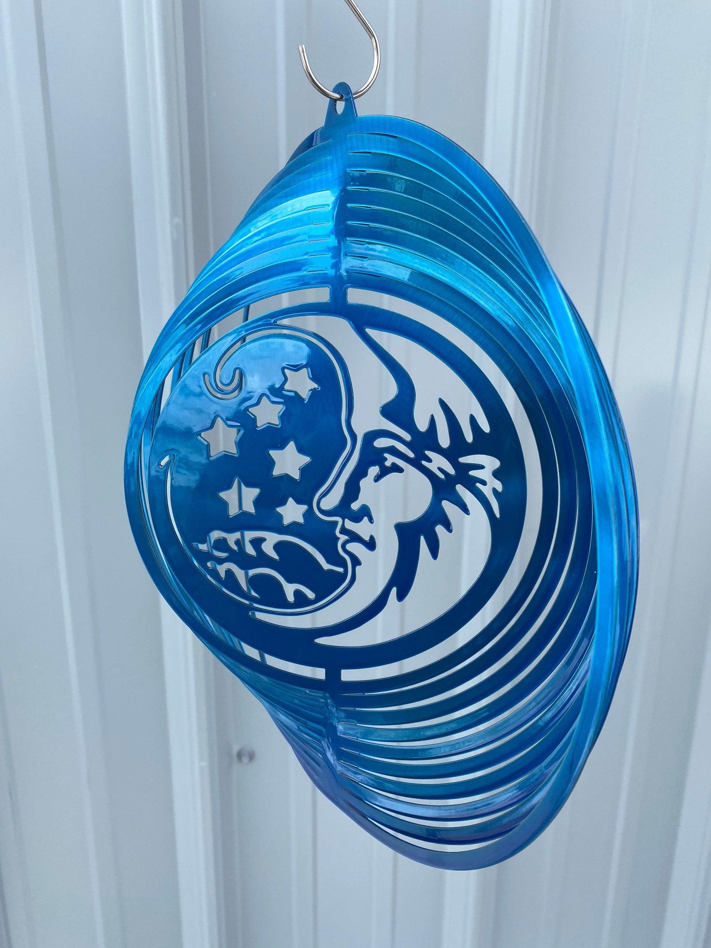 Moon & Stars Wind Spinner – Celestial Metal Garden Art - RMMDecor