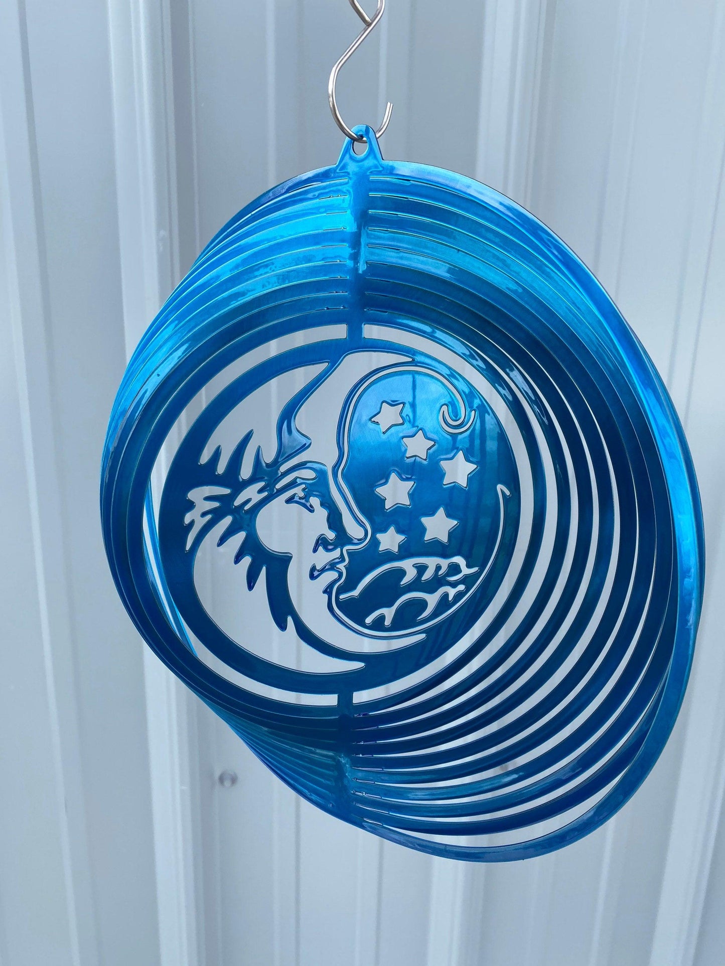 Moon & Stars Wind Spinner – Celestial Metal Garden Art - RMMDecor