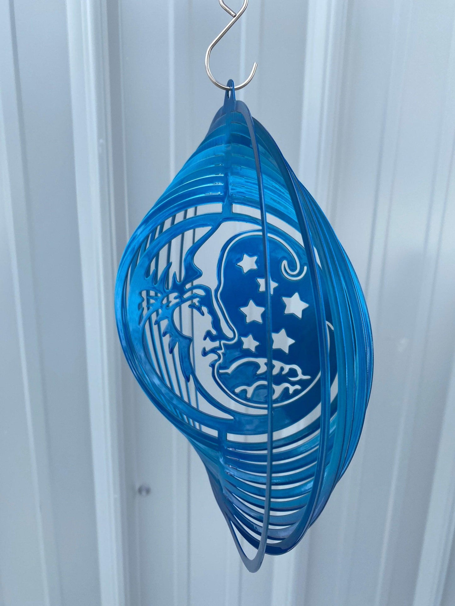Moon & Stars Wind Spinner – Celestial Metal Garden Art - RMMDecor