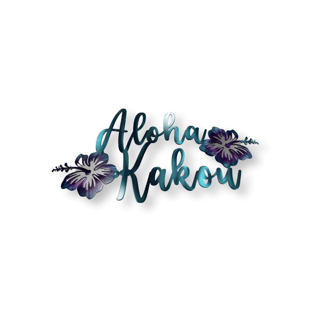 Hawaiian "Aloha Kakou" Metal Sign - RMMDecor