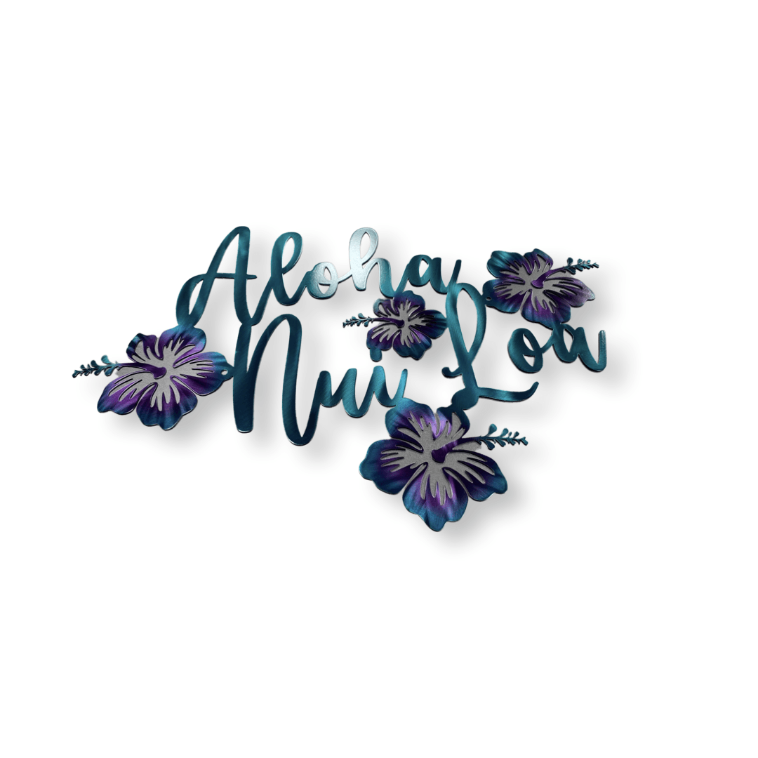 Hawaiian "Aloha Nui Loa" Metal Sign – Coastal Wall Decor - RMMDecor