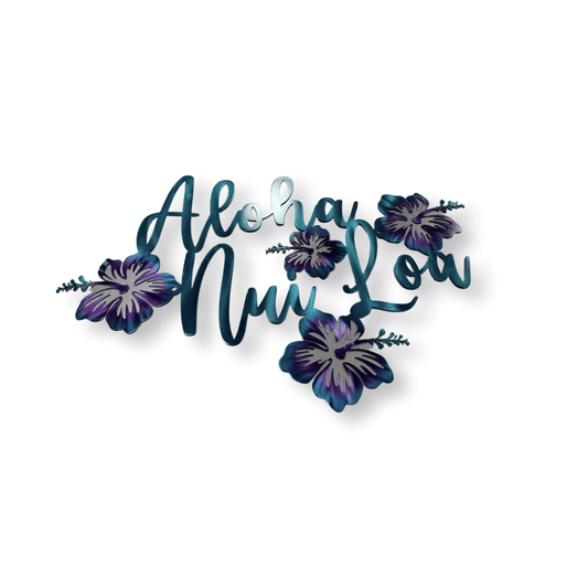 Hawaiian "Aloha Nui Loa" Metal Sign – Coastal Wall Decor - RMMDecor