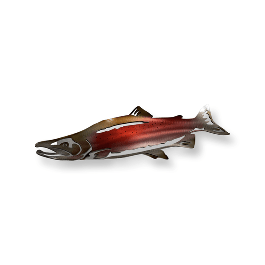 Salmon Metal Wall Art – Perfect Gift for Fishermen & Cabin Decor - RMMDecor