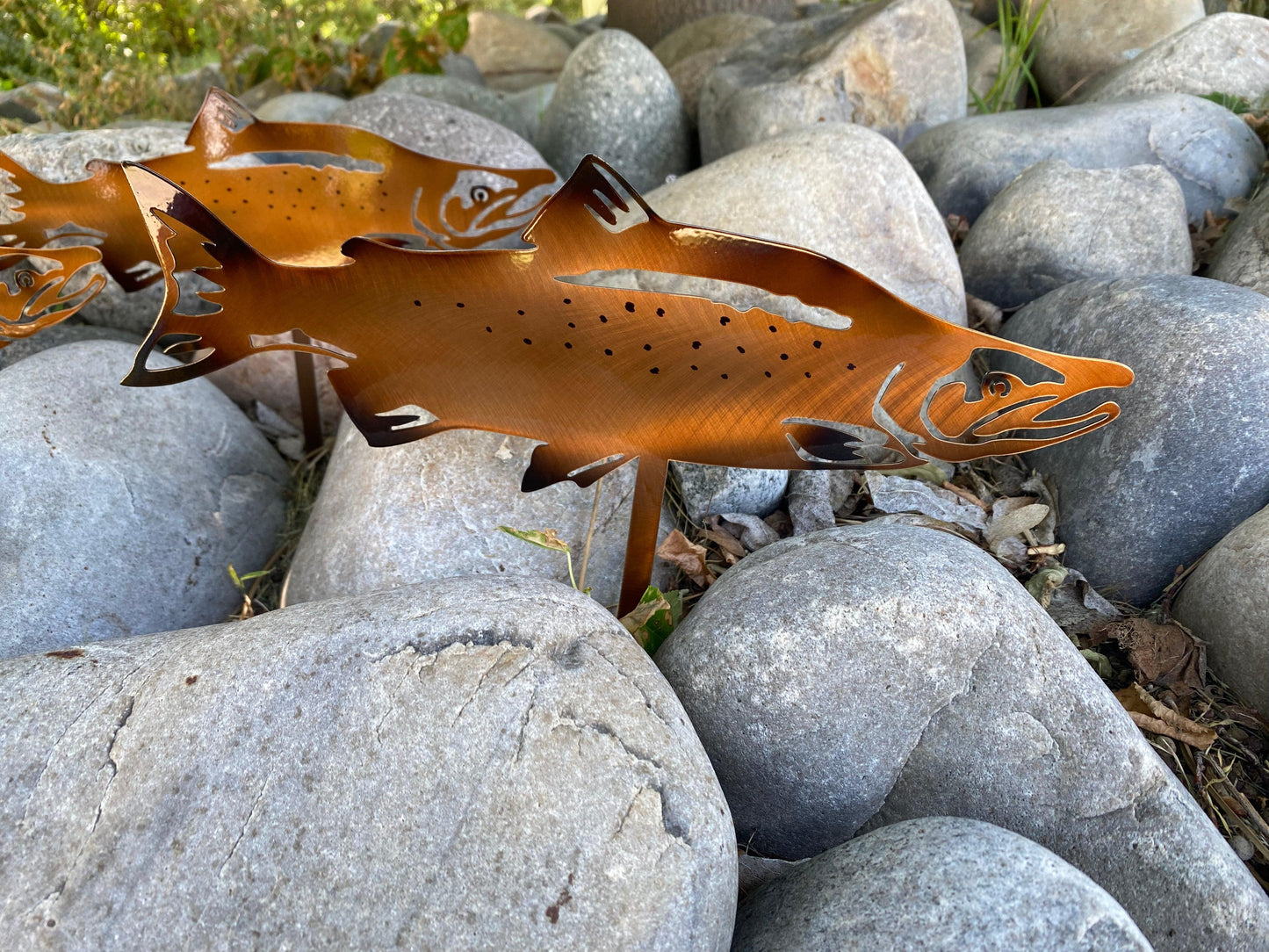 Set of 4 Salmon Yard Stakes - RMMDecor