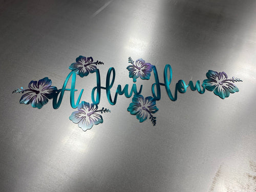 A Hui Hou Hawaiian Metal Wall Art - Until We Meet Again Sign - USA Made
