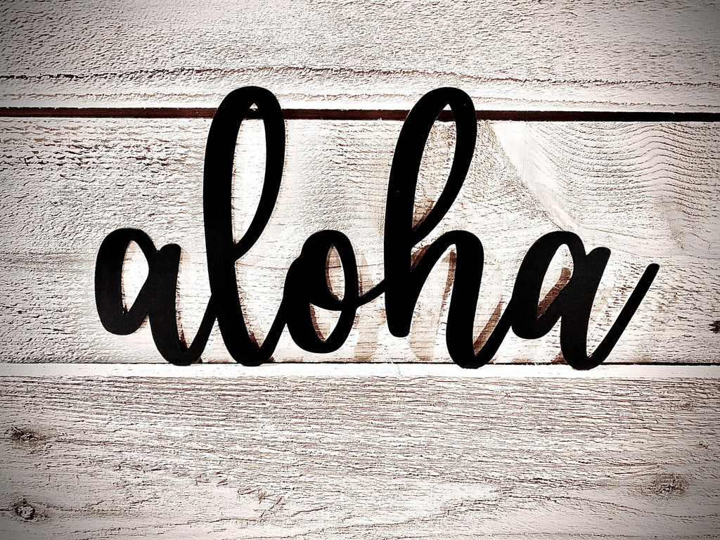 Aloha Metal Wall Sign - Modern Home Decor