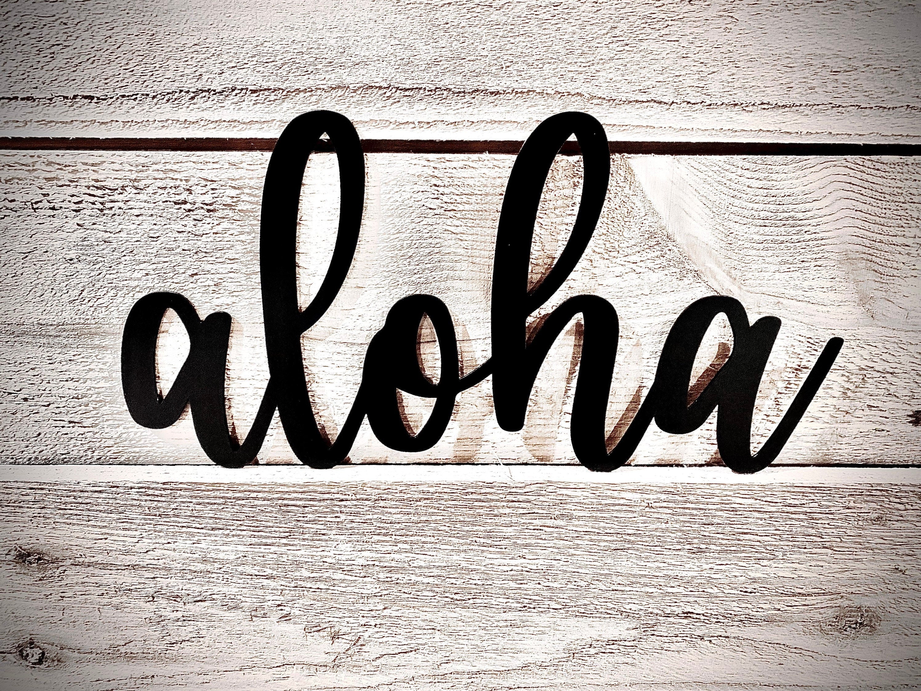 Aloha Metal Wall Sign - Modern Home Decor