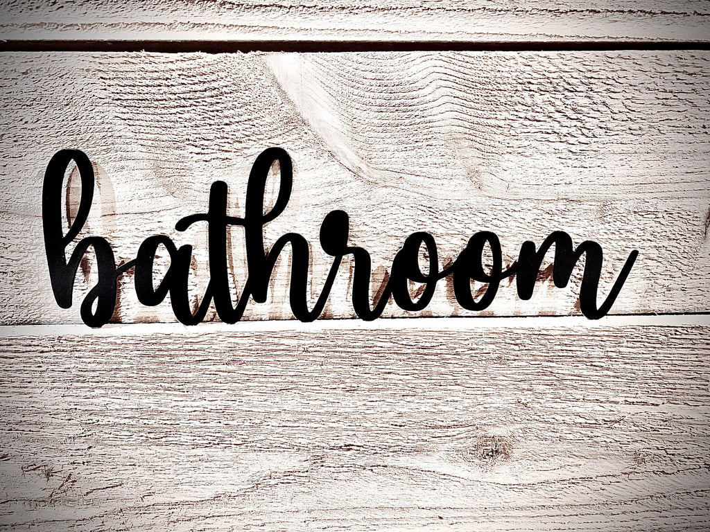 Bathroom Text Metal Sign Home Decor