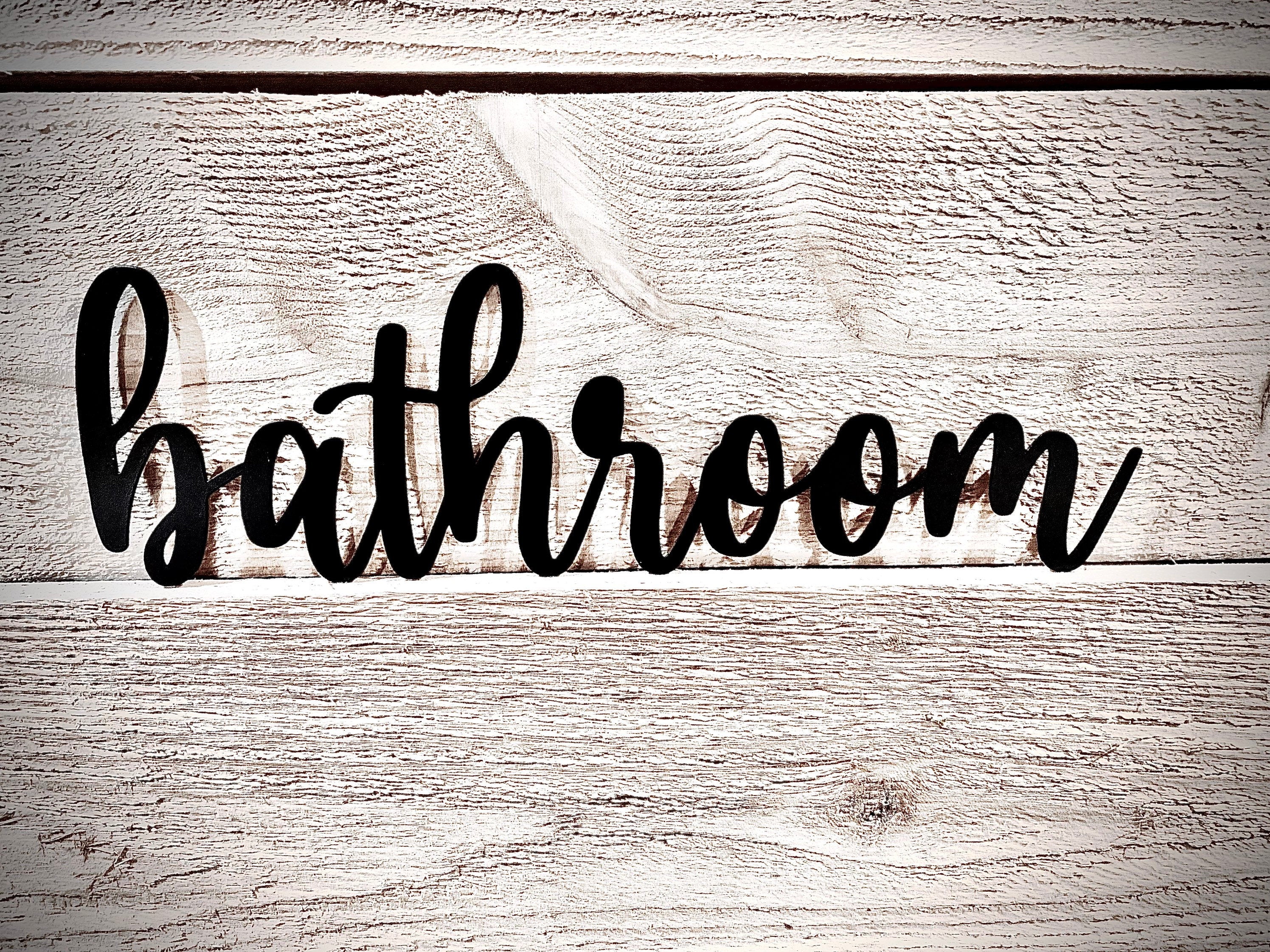 Bathroom Text Metal Sign Home Decor