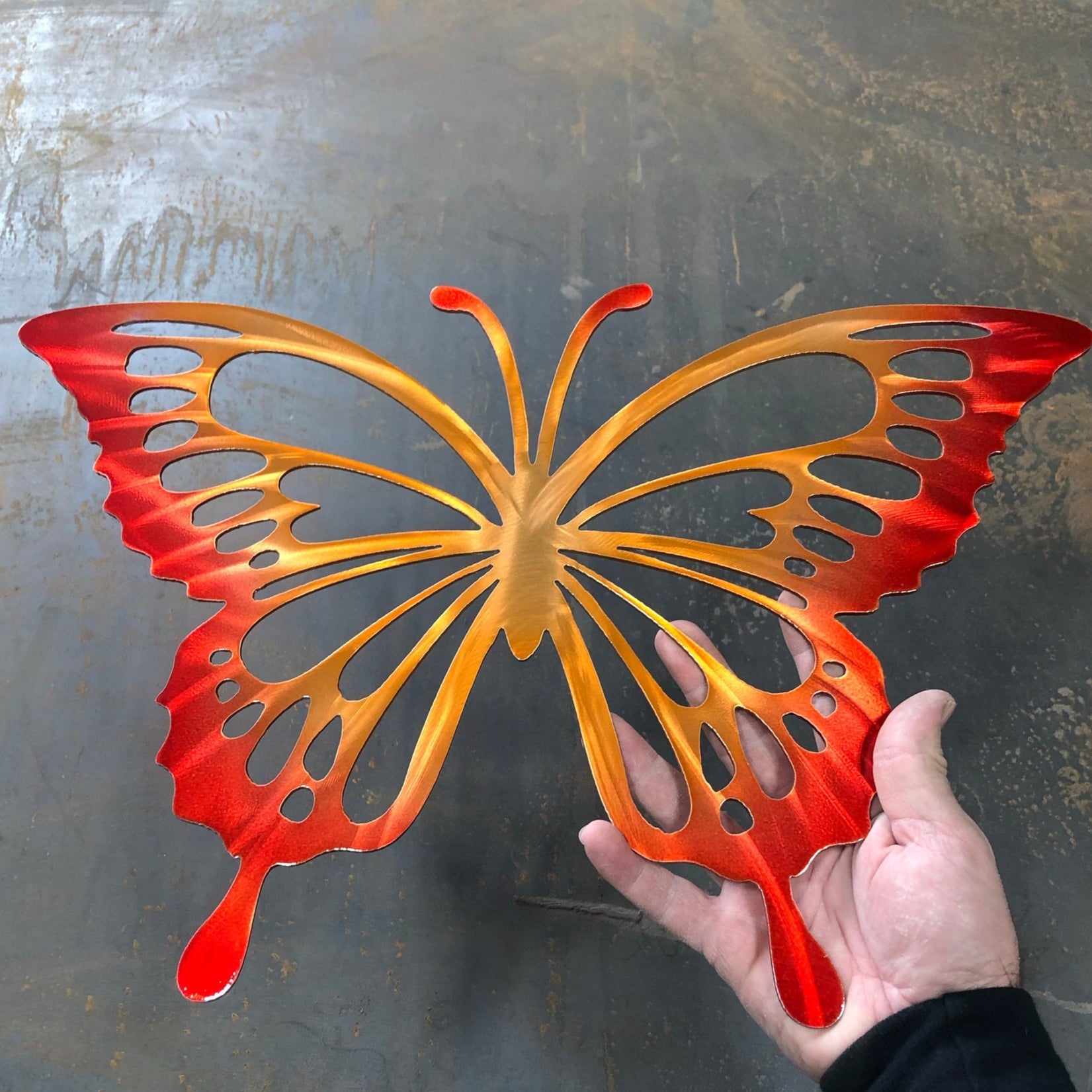 metal butterfly art