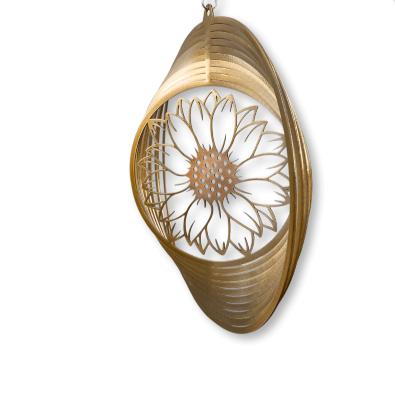Metal Sunflower Wind Spinner – Whimsical Garden Art & Outdoor Decor - RMMDecor