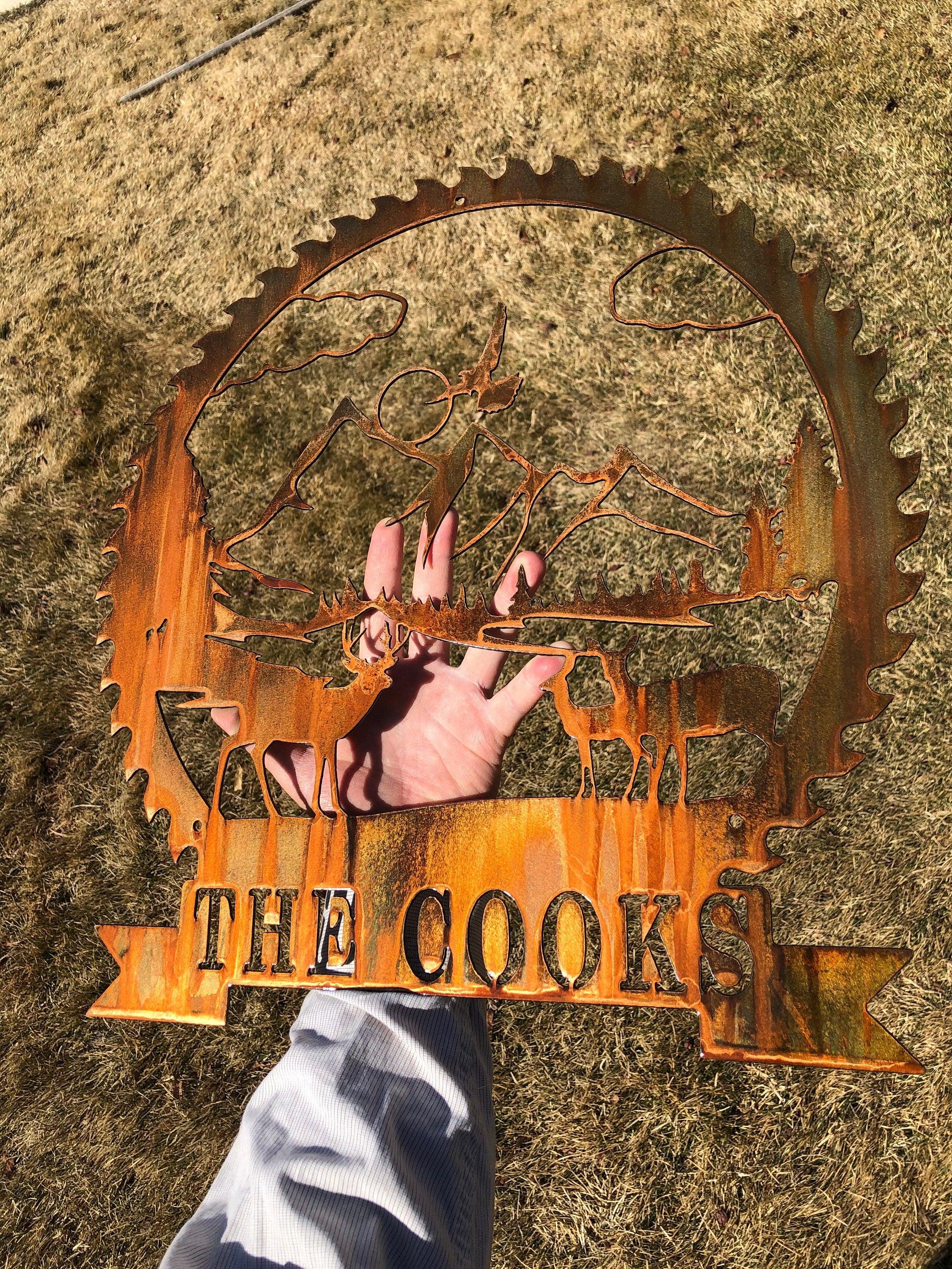 Customizable Deer Scene Metal Wall Art – Rustic Cabin & Lodge Decor - RMMDecor