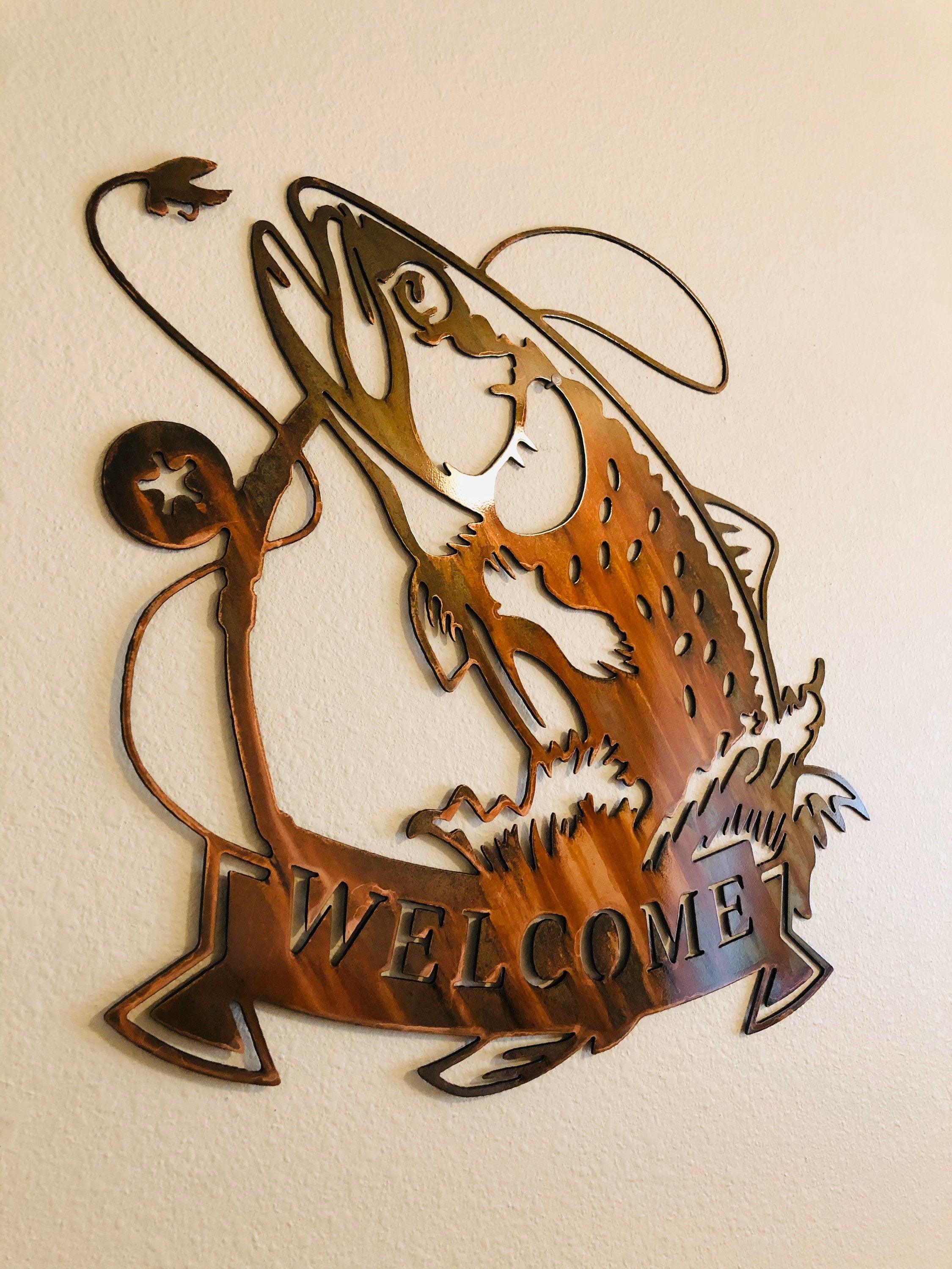 Fishing Welcome Sign - Cabin Decor - RMMDecor