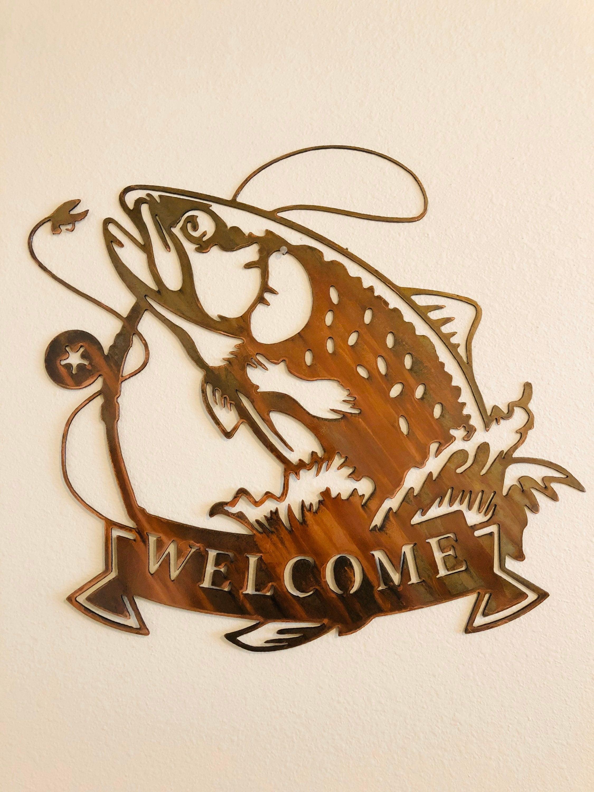 Fishing Welcome Sign - Cabin Decor - RMMDecor