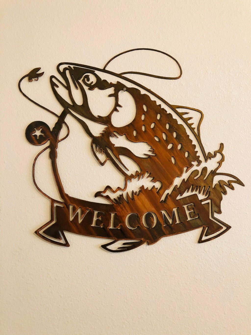 Fishing Welcome Sign - Cabin Decor - RMMDecor
