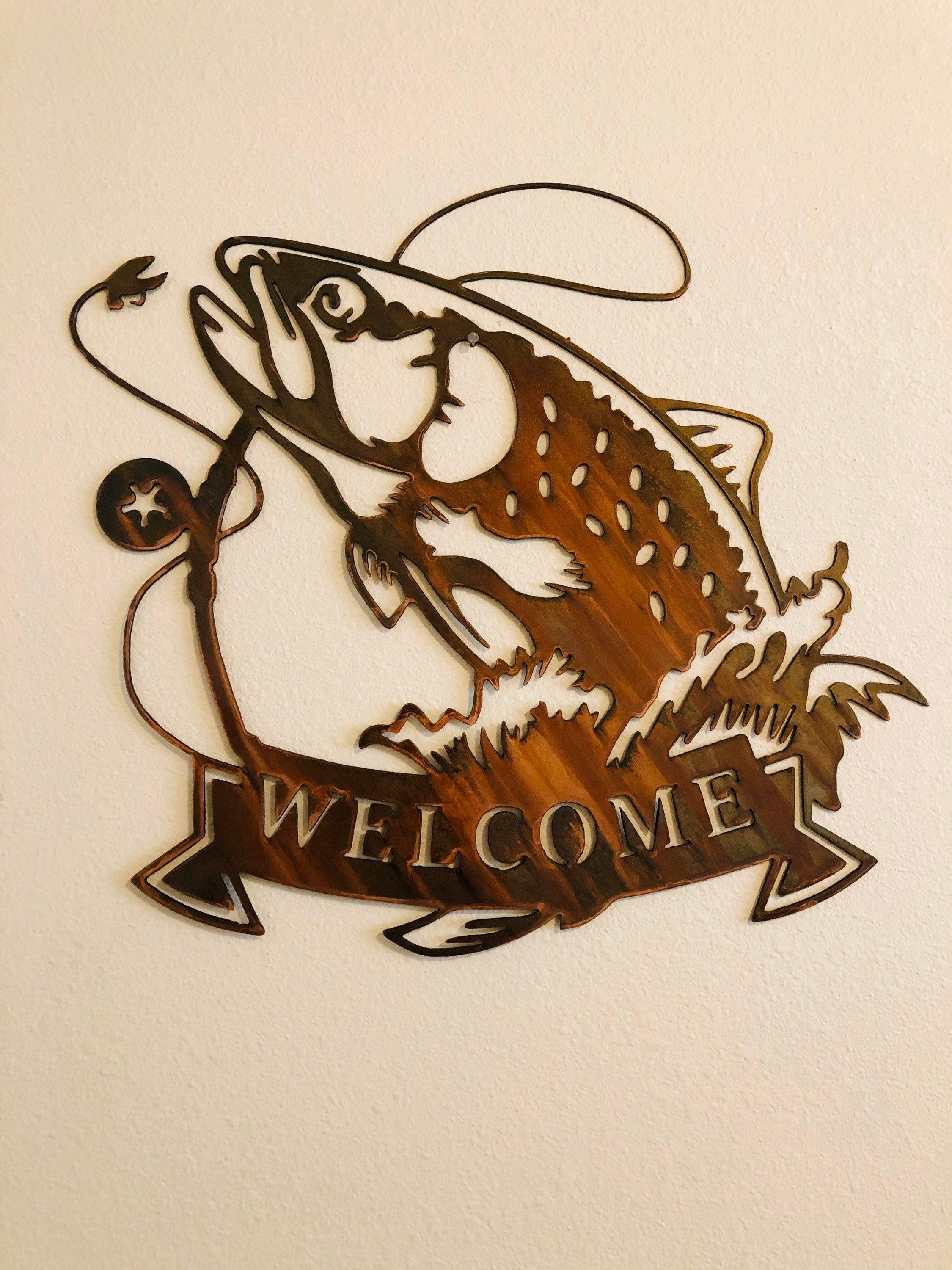 Fishing Welcome Sign - Cabin Decor - RMMDecor