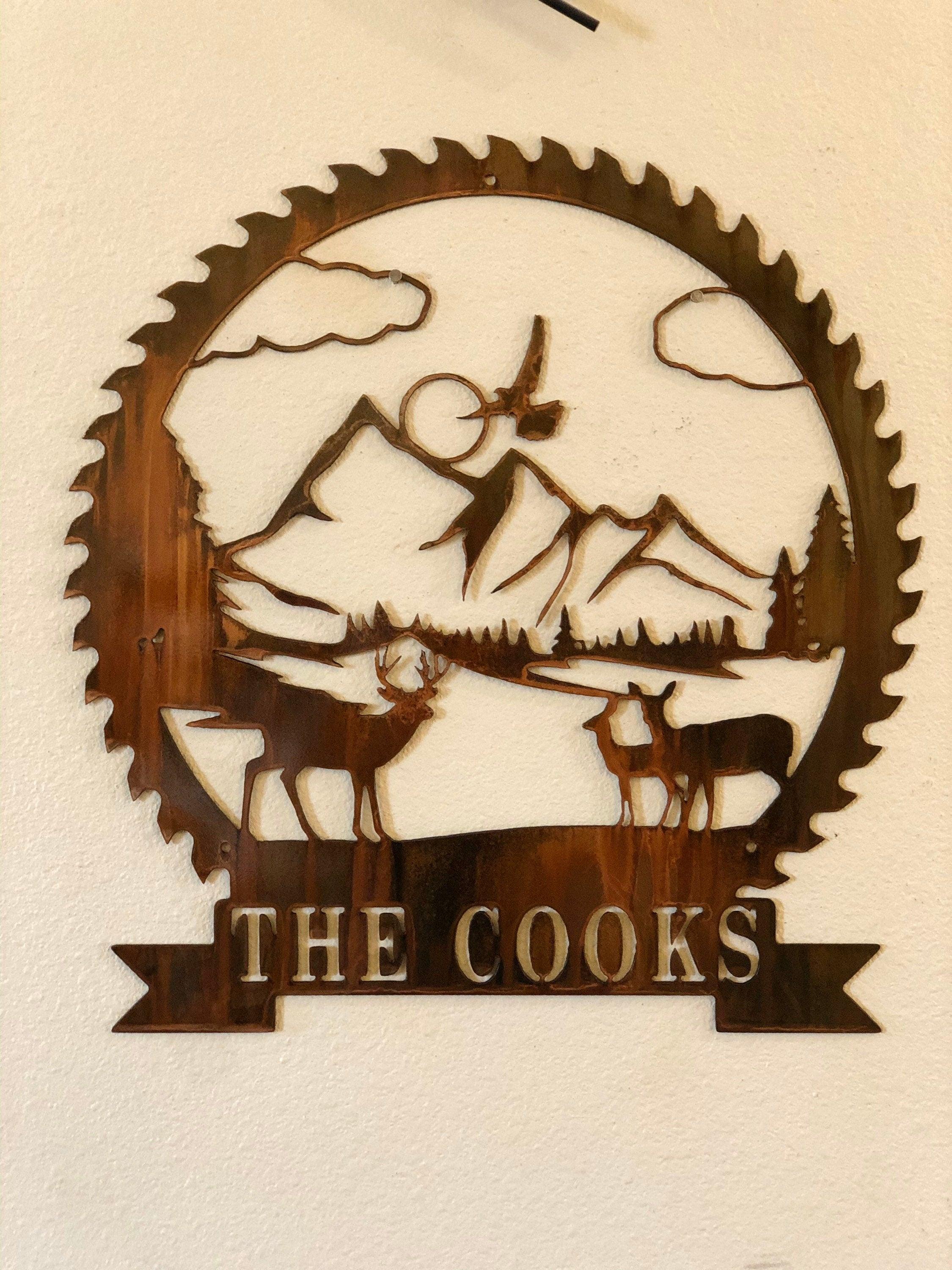 Customizable Deer Scene Metal Wall Art – Rustic Cabin & Lodge Decor - RMMDecor