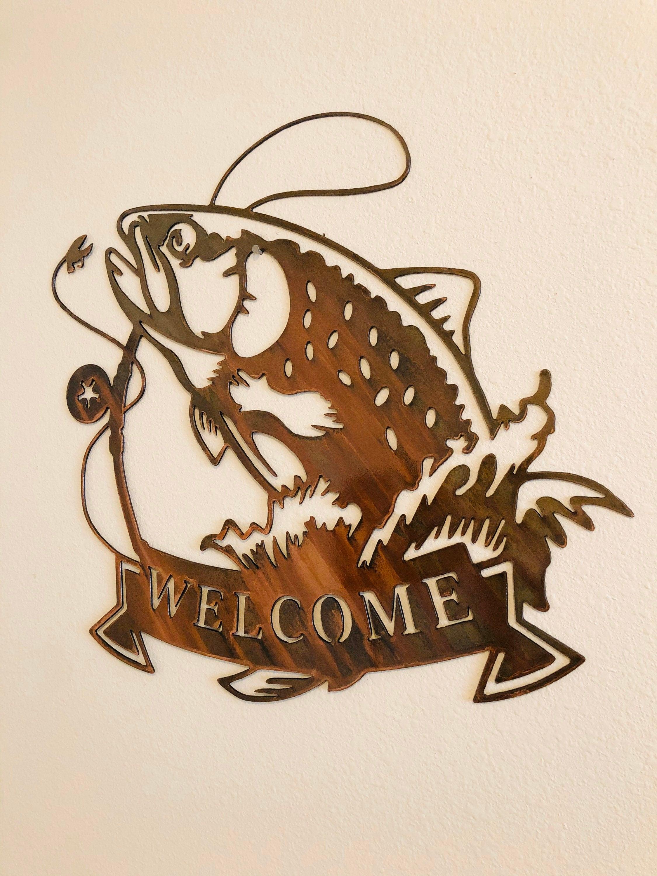 Fishing Welcome Sign - Cabin Decor - RMMDecor