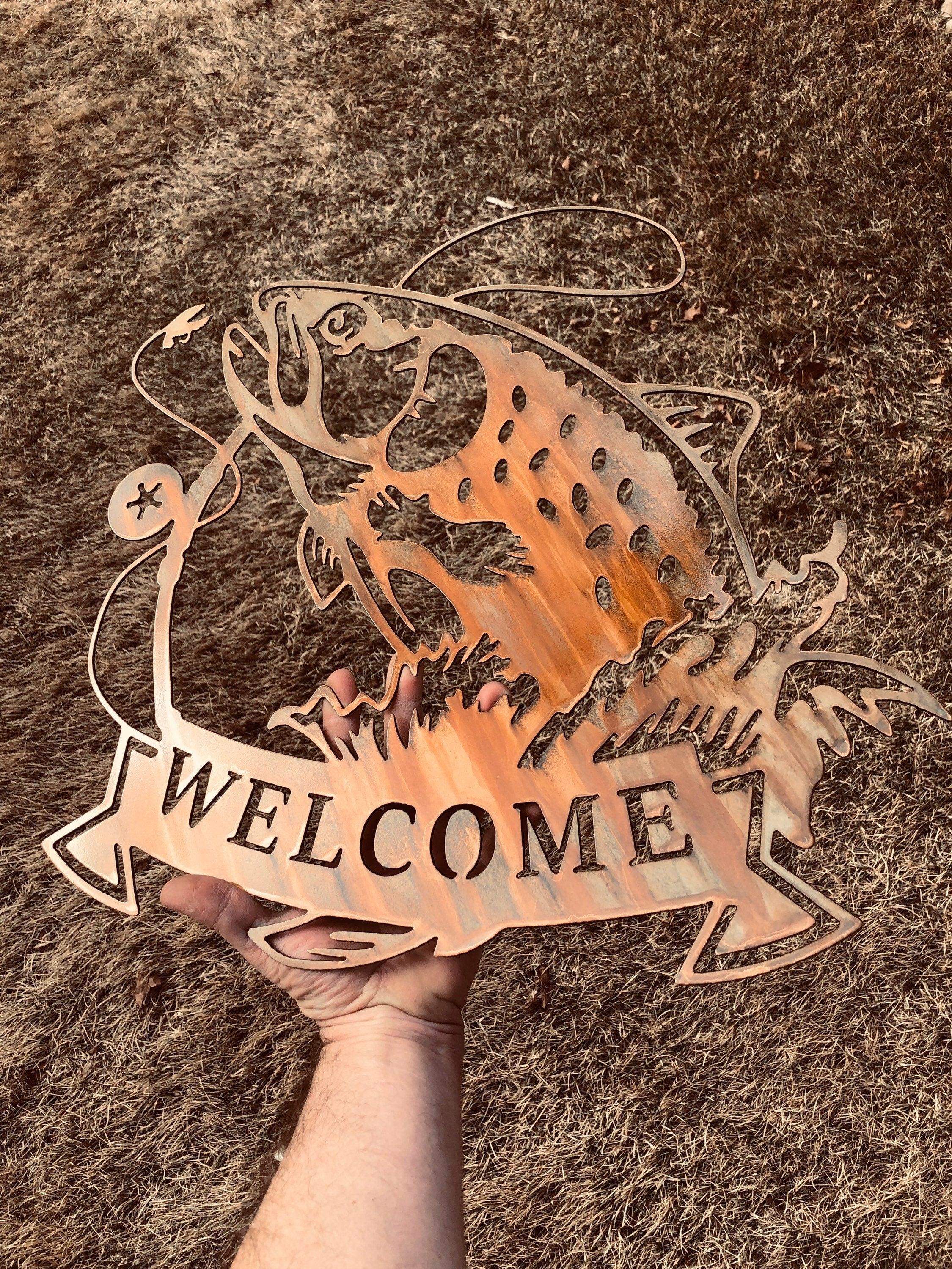Fishing Welcome Sign - Cabin Decor - RMMDecor