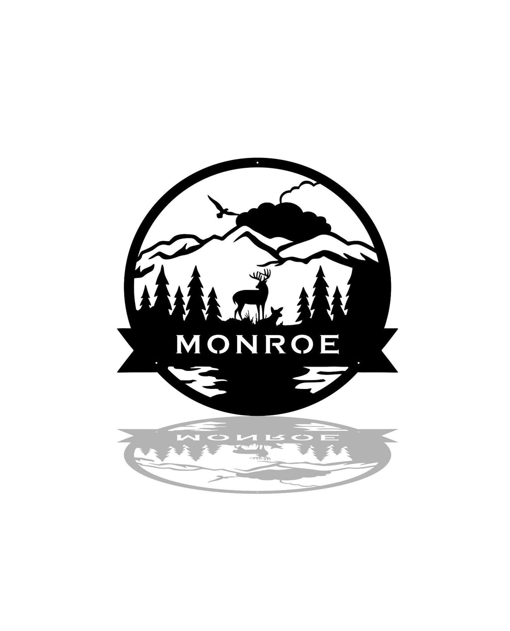 Personalized Buck & Doe Monogram – Custom Family Name Metal Wall Art - RMMDecor