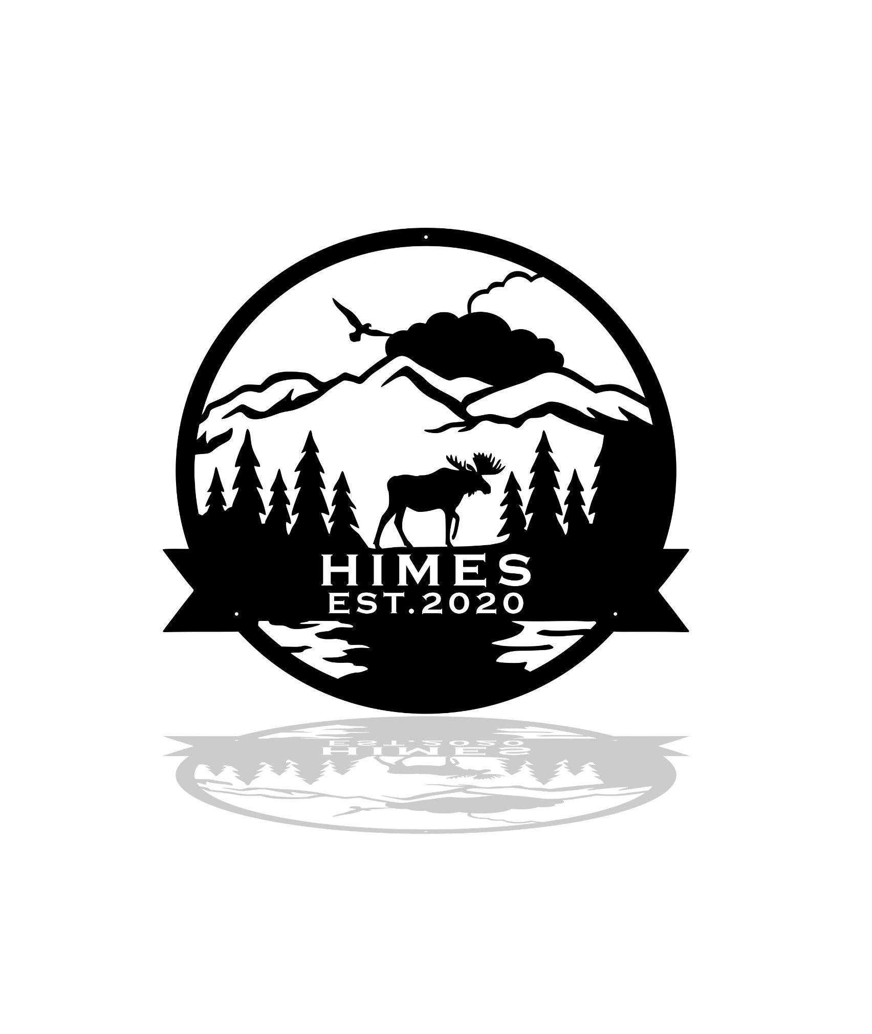 Personalized Moose Monogram Metal Sign – Rustic Cabin & Lodge Decor - RMMDecor