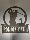 Personalized Golf Name Sign – Custom Metal Wall Art for Golf Lovers Product Description: - RMMDecor