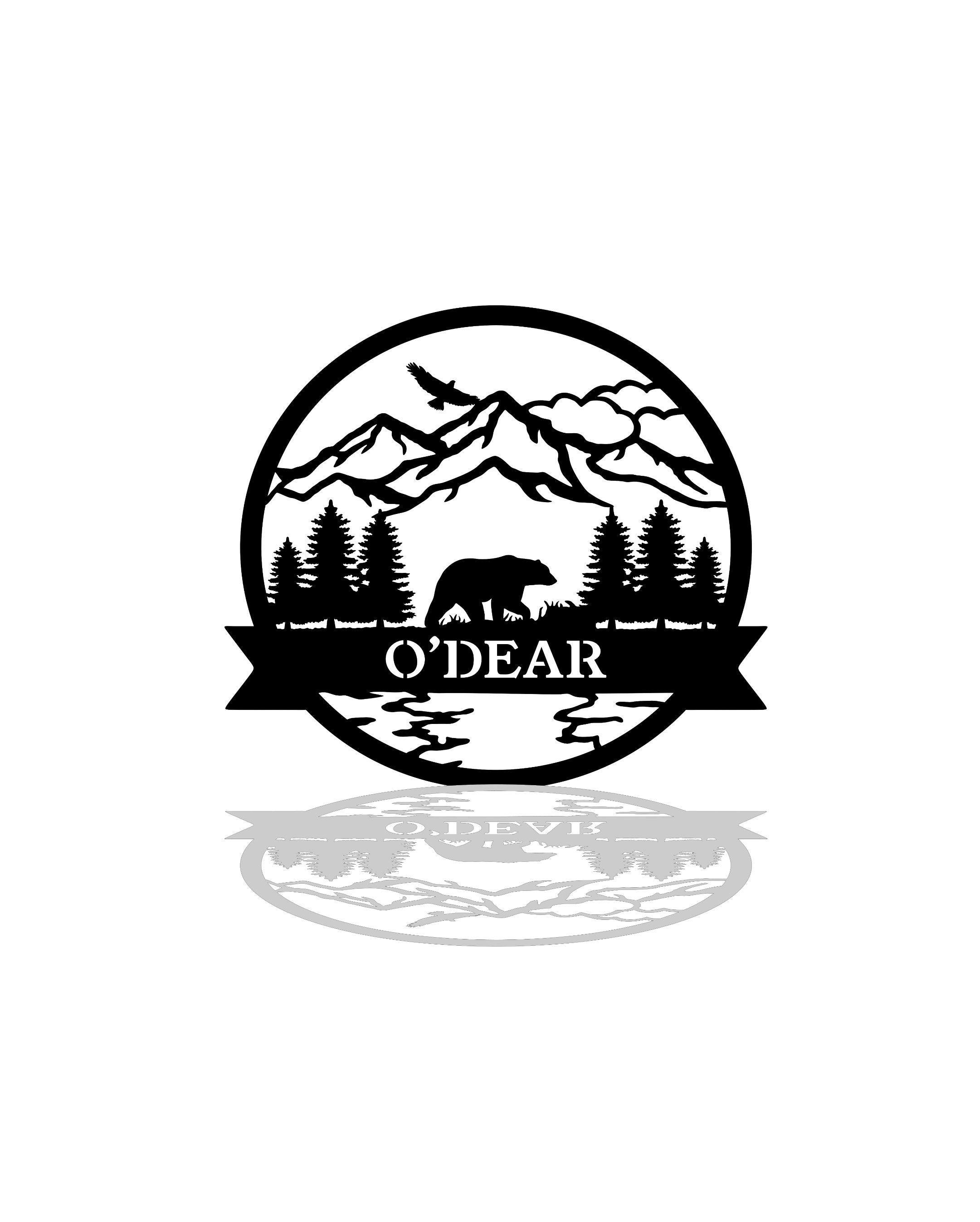 Personalized Bear Monogram Metal Sign – Rustic Cabin & Lodge Decor - RMMDecor