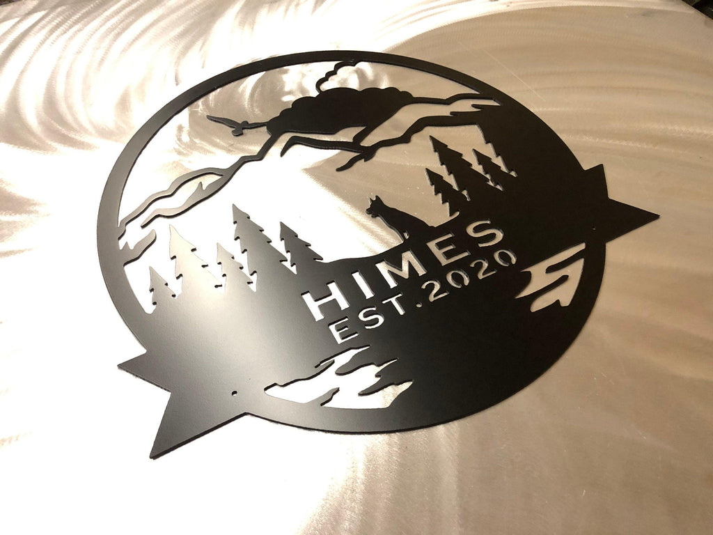 Personalized Moose Monogram Metal Sign – Rustic Cabin & Lodge Decor - RMMDecor