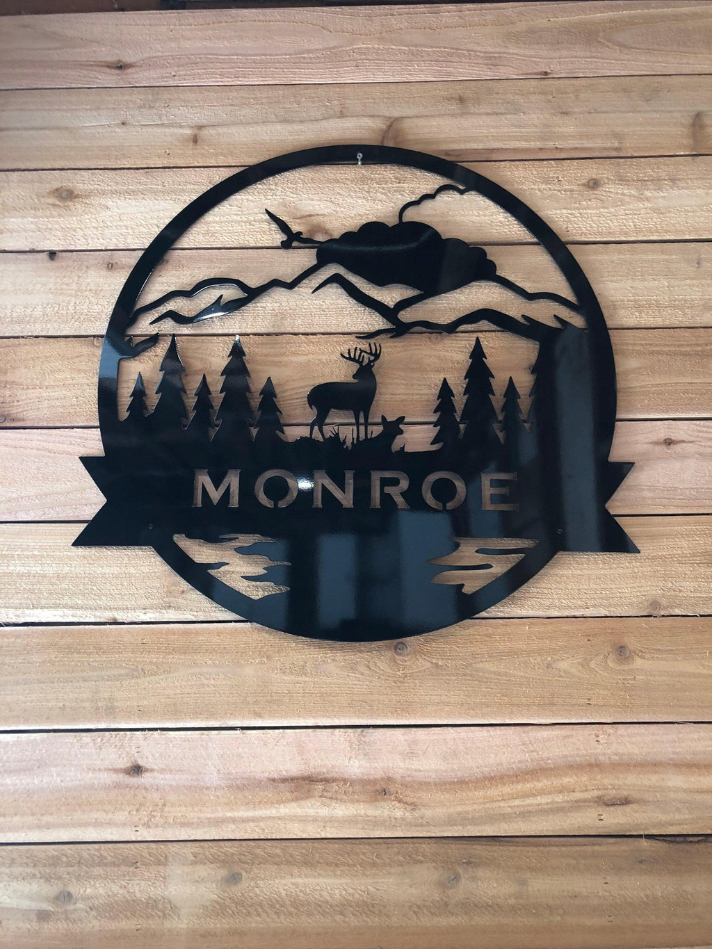 Personalized Buck & Doe Monogram – Custom Family Name Metal Wall Art - RMMDecor