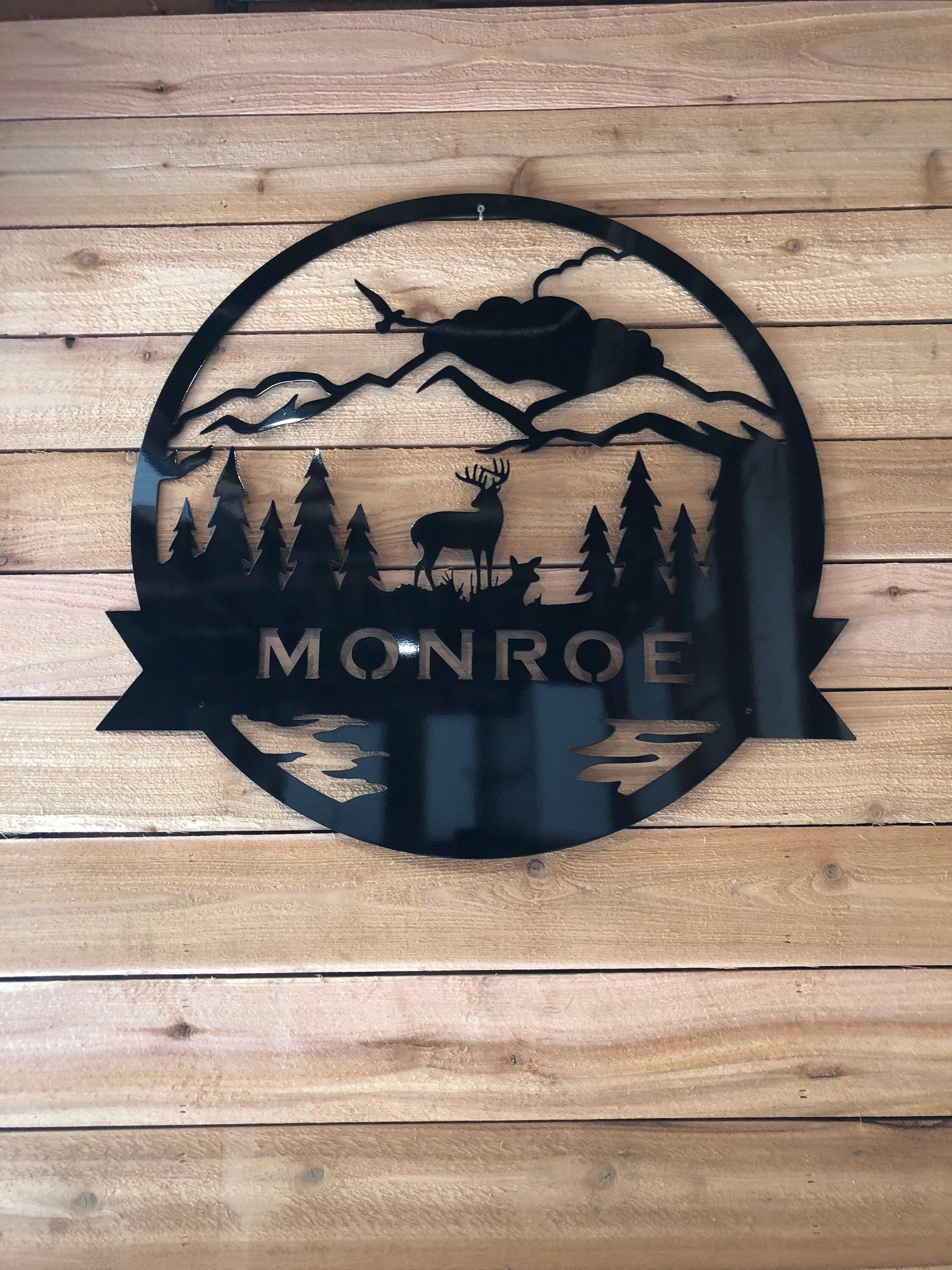 Personalized Buck & Doe Monogram – Custom Family Name Metal Wall Art - RMMDecor
