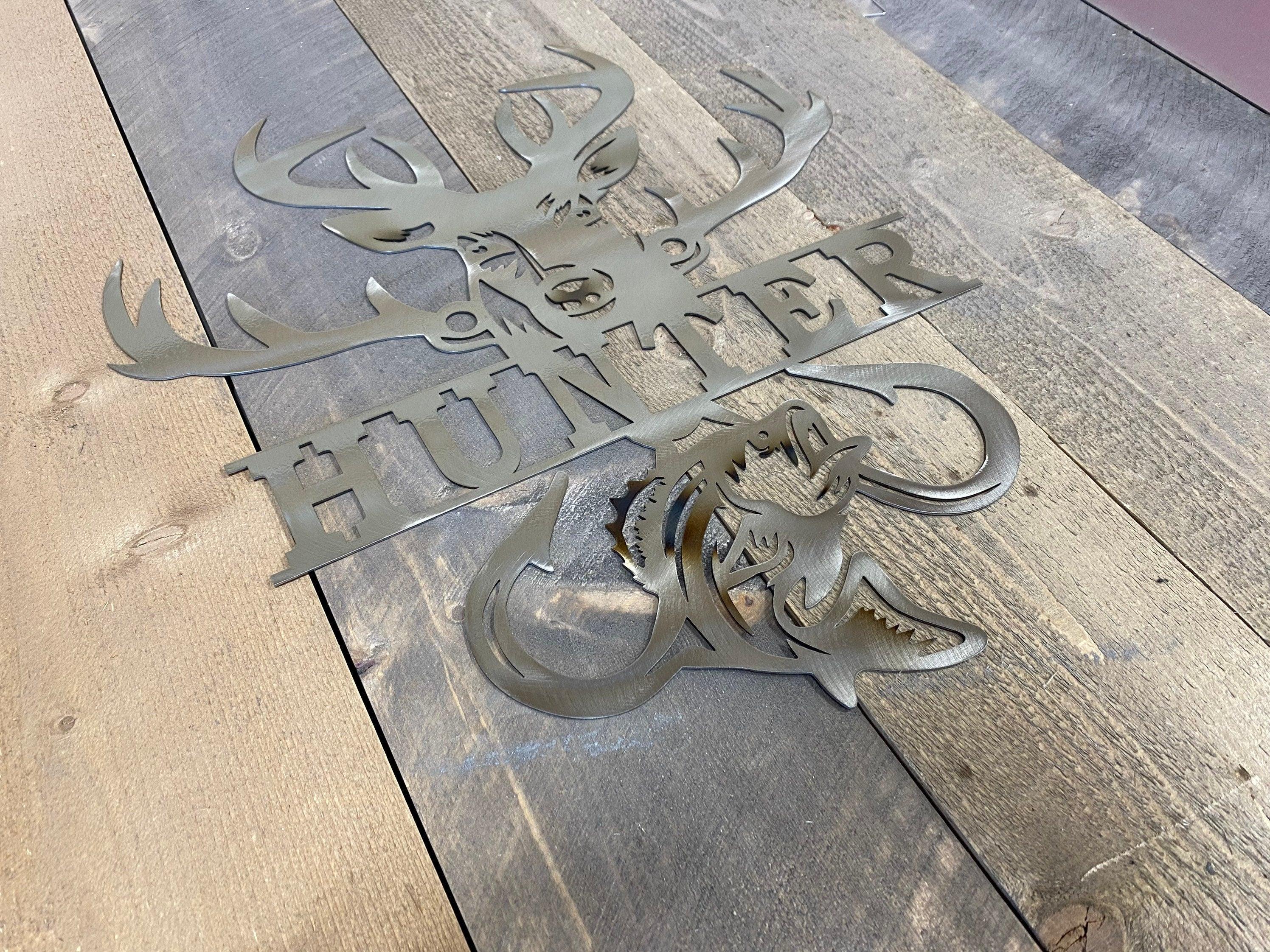 Personalized Metal Sportsman Sign – Bass Fishing & Deer Hunting Decor - RMMDecor