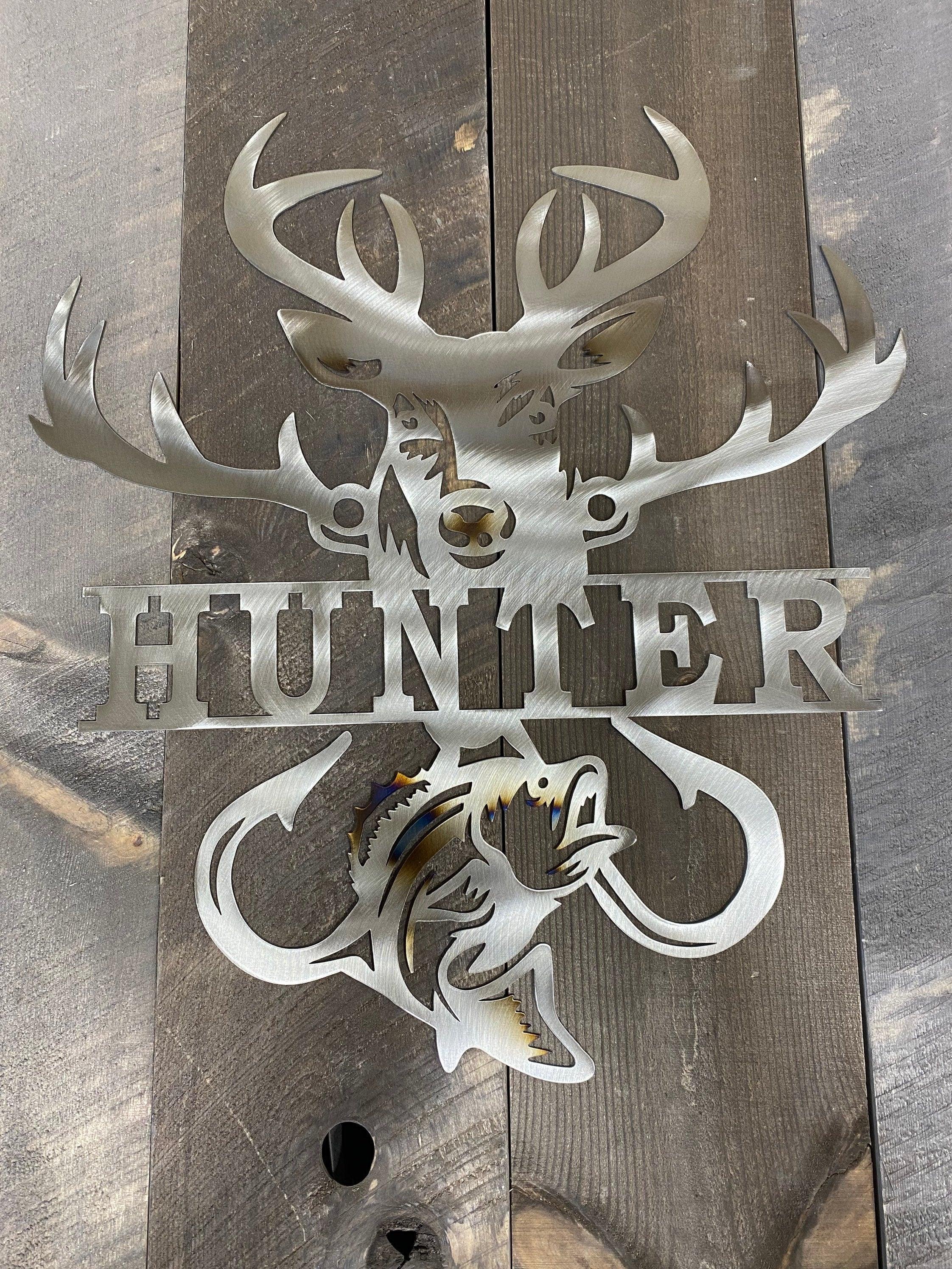 Personalized Metal Sportsman Sign – Bass Fishing & Deer Hunting Decor - RMMDecor
