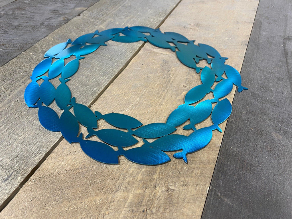 School of Fish Metal Wall Art – Coastal Beach & Pool House Decor - RMMDecor