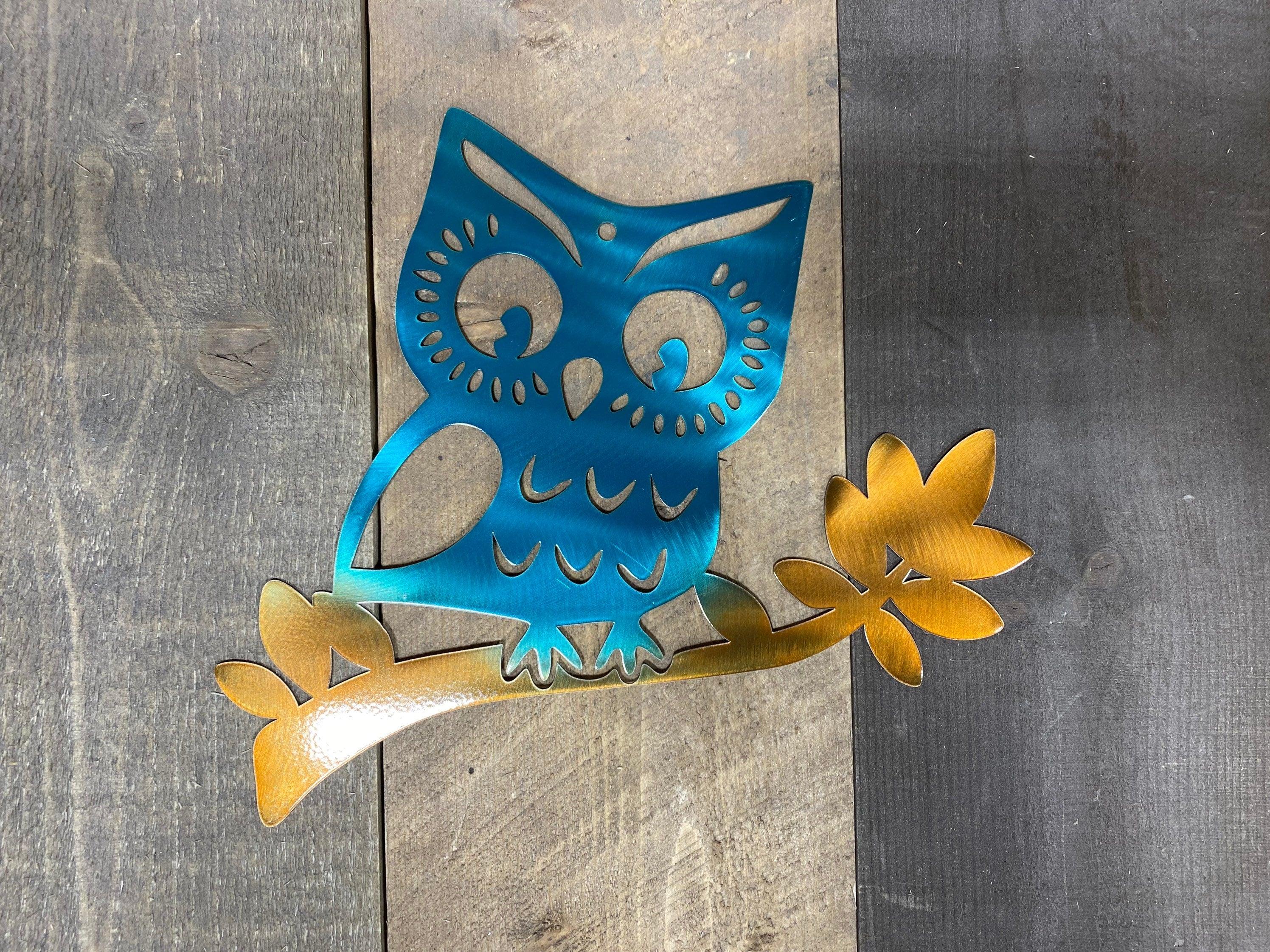 Rustic Owl Metal Wall Art – Handmade Home & Nursery Decor - RMMDecor
