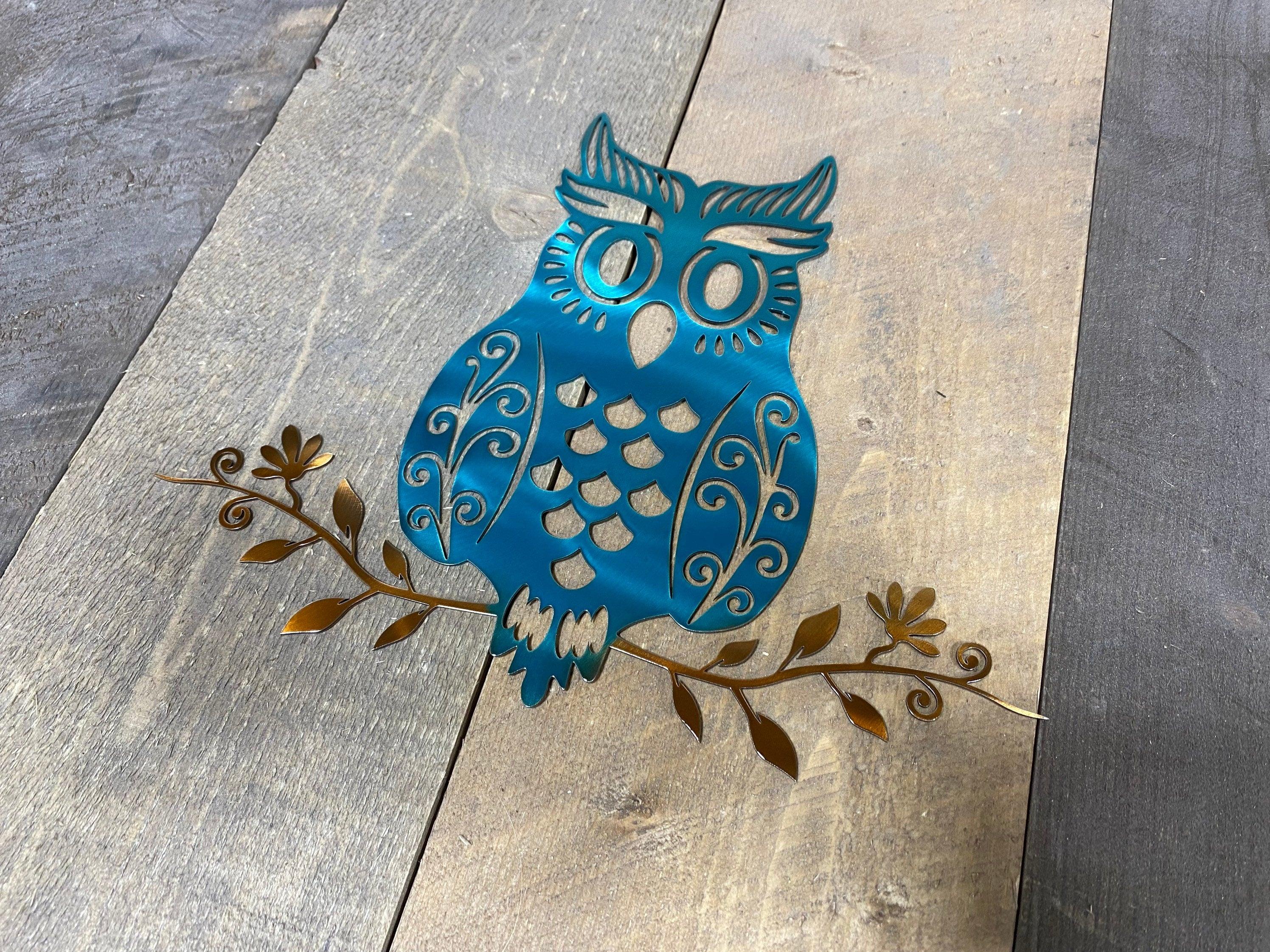 Owl Metal Wall Art – Rustic Decor for Home, Nursery & Outdoor Spaces - RMMDecor