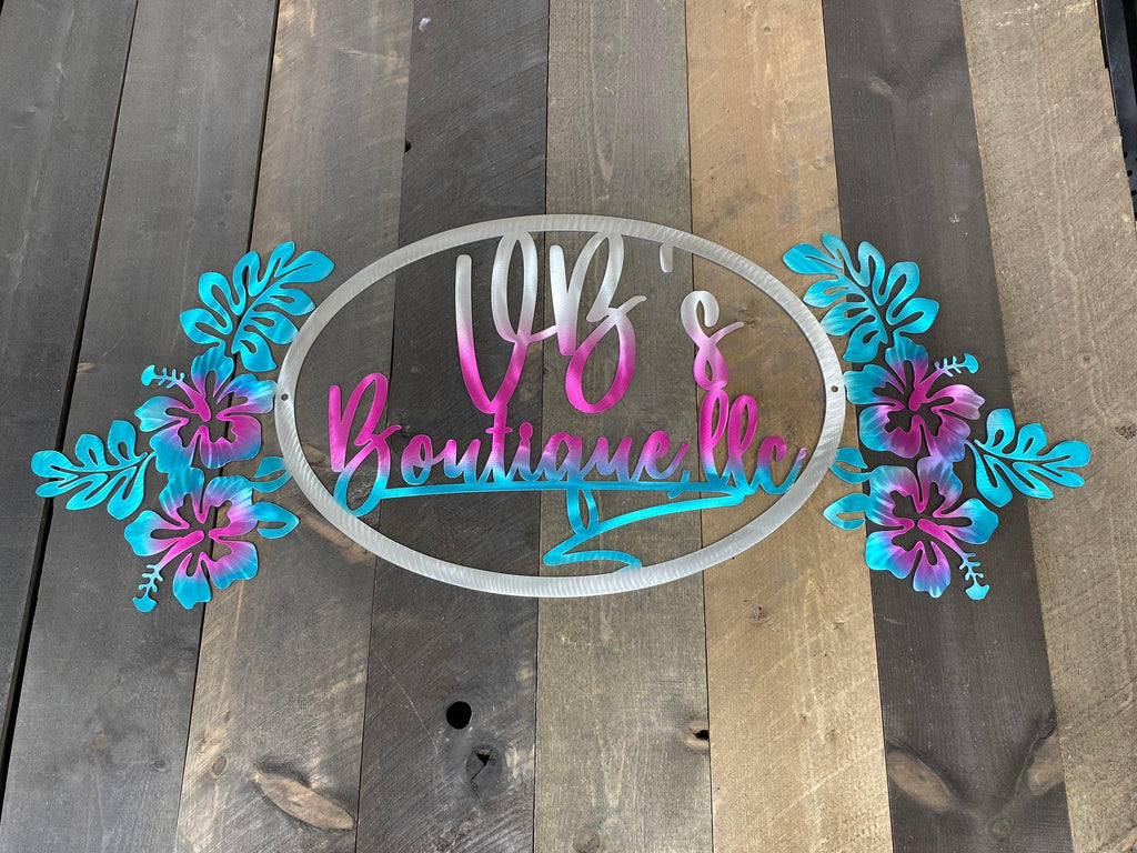 Personalized Hibiscus Metal Wall Art – Coastal & Beach House Decor - RMMDecor
