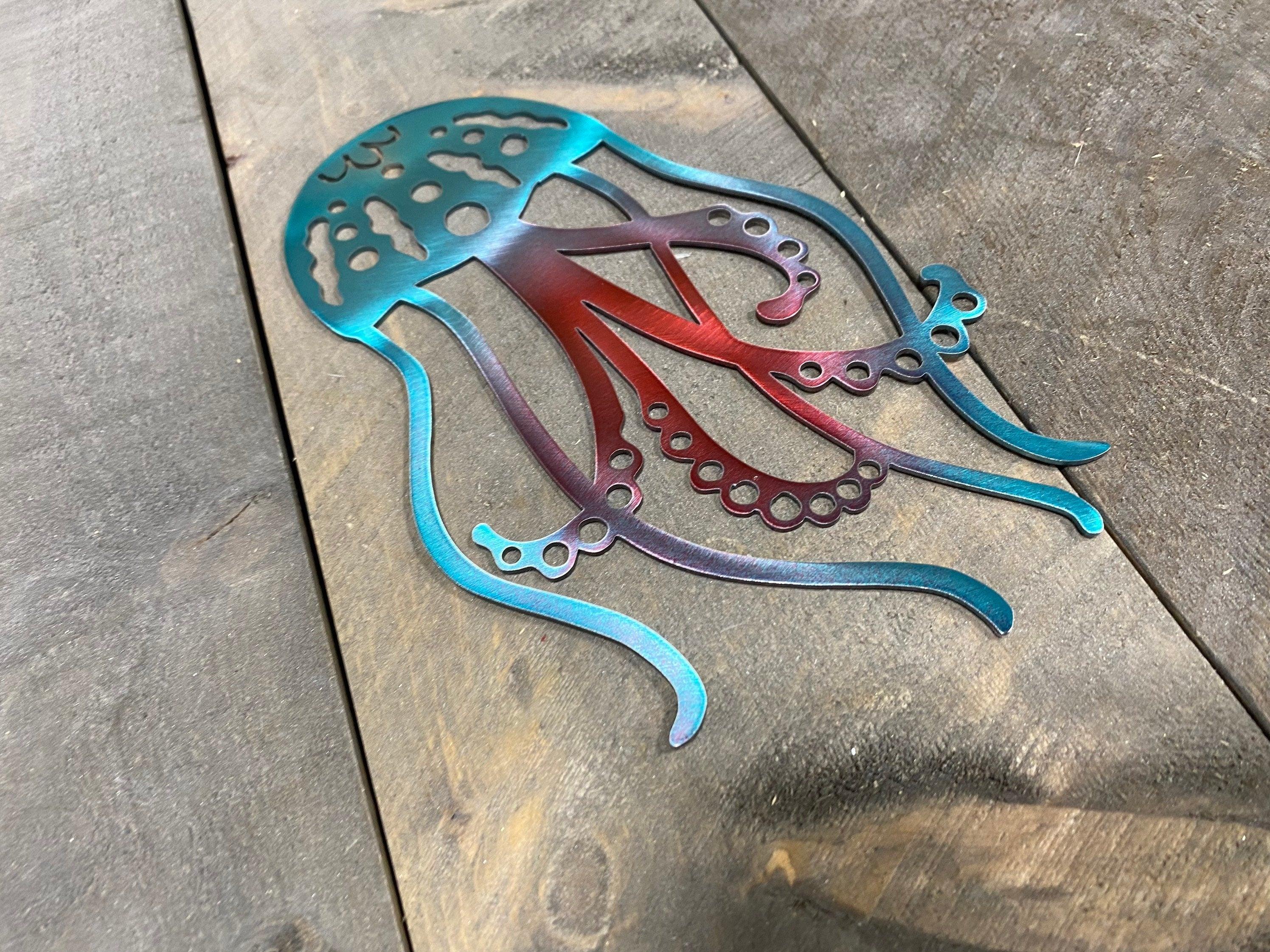 Coastal Jellyfish Metal Wall Art – Beach & Ocean-Themed Decor - RMMDecor