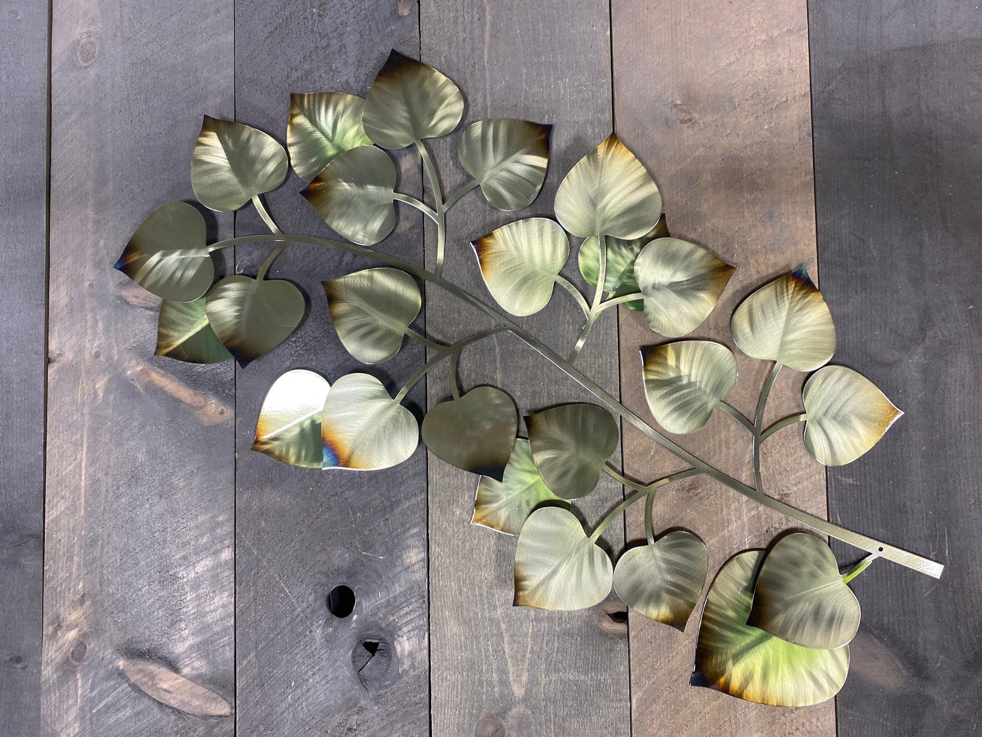 Aspen Branch Leaf Metal Wall Art – Rustic Autumn Decor for Home & Cabin - RMMDecor