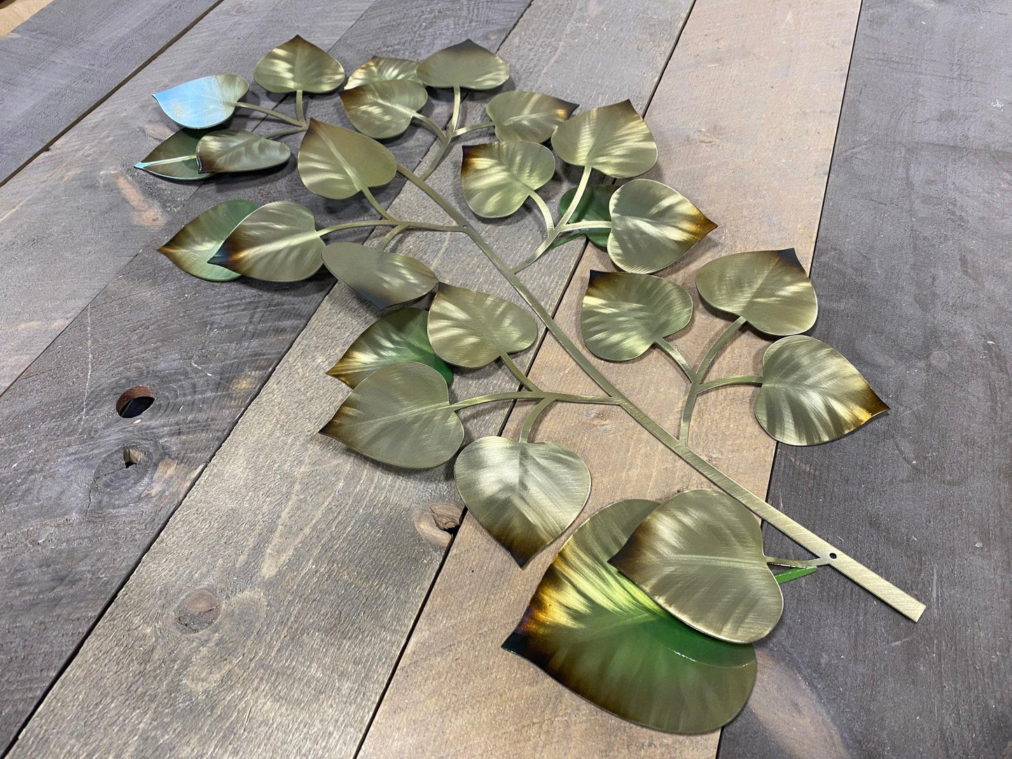 Aspen Branch Leaf Metal Wall Art – Rustic Autumn Decor for Home & Cabin - RMMDecor